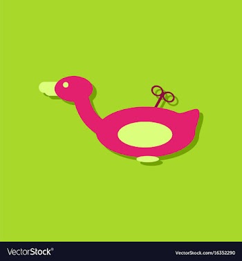 Flat icon design kids duck automatic in sticker vector image