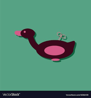 Flat icon design kids duck automatic in sticker vector image