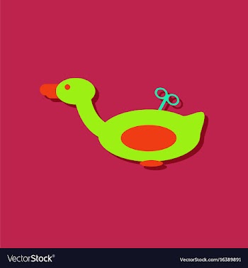 Flat icon design kids duck automatic in sticker vector image
