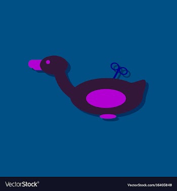 Flat icon design kids duck automatic in sticker vector image