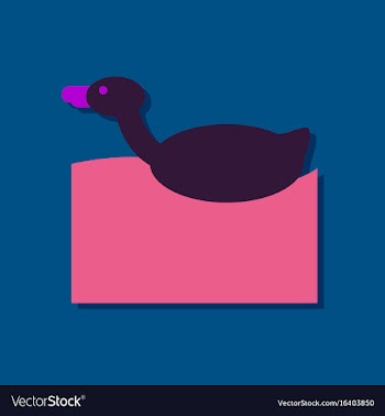 Flat icon design kids duck automatic in sticker vector image
