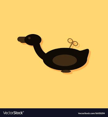 Flat icon design kids duck automatic in sticker vector image