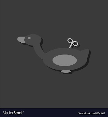 Flat icon design kids duck automatic in sticker vector image