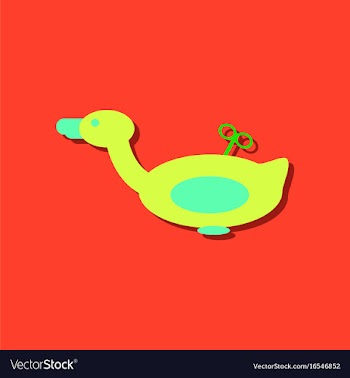 Flat icon design kids duck automatic in sticker vector image
