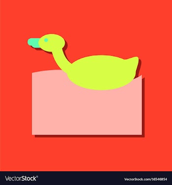 Flat icon design kids duck automatic in sticker vector image