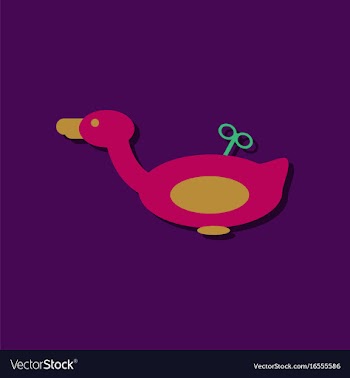 Flat icon design kids duck automatic in sticker vector image