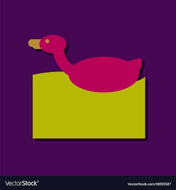 Flat icon design kids duck automatic in sticker vector image