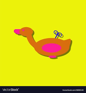 Flat icon design kids duck automatic in sticker vector image