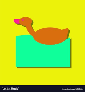 Flat icon design kids duck automatic in sticker vector image