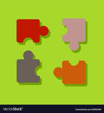 Flat icon design kids puzzle in sticker style vector image