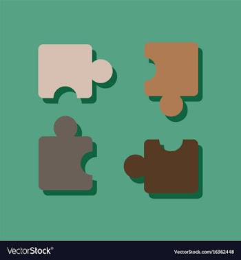 Flat icon design kids puzzle in sticker style vector image