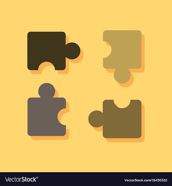 Flat icon design kids puzzle in sticker style vector image