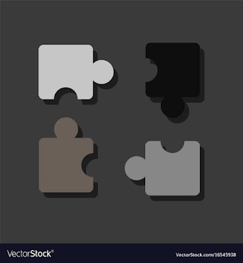 Flat icon design kids puzzle in sticker style vector image