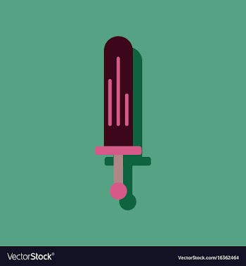Flat icon design kids sword in sticker style vector image