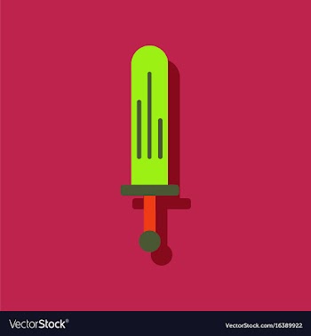 Flat icon design kids sword in sticker style vector image