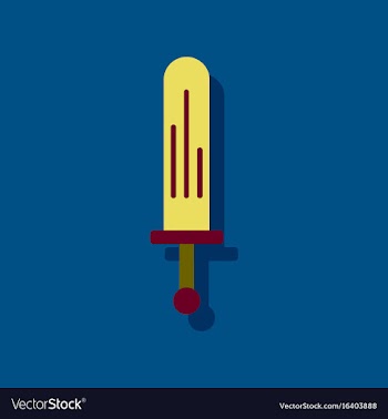 Flat icon design kids sword in sticker style vector image