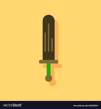 Flat icon design kids sword in sticker style vector image