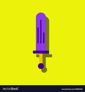 Flat icon design kids sword in sticker style vector image
