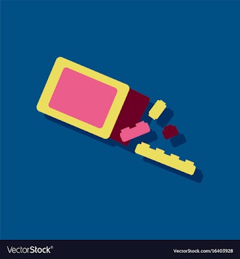 Flat icon design kids toy constructor in sticker vector image