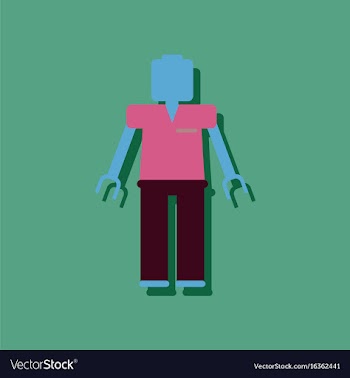 Flat icon design kids toy robot in sticker style vector image