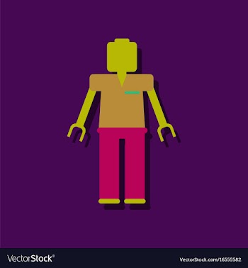 Flat icon design kids toy robot in sticker style vector image