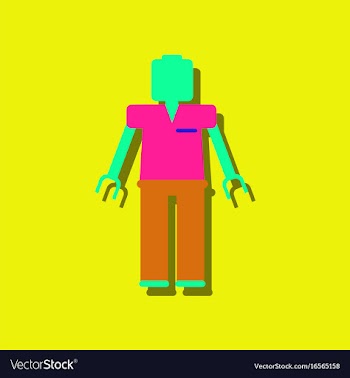 Flat icon design kids toy robot in sticker style vector image