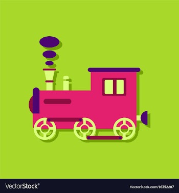 Flat icon design kids train in sticker style vector image