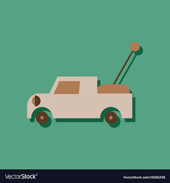 Flat icon design kids truck in sticker style vector image