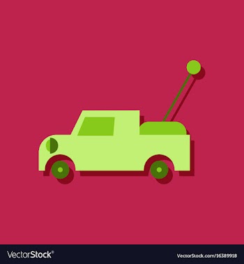 Flat icon design kids truck in sticker style vector image