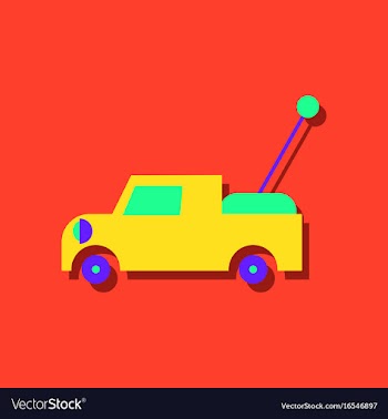Flat icon design kids truck in sticker style vector image