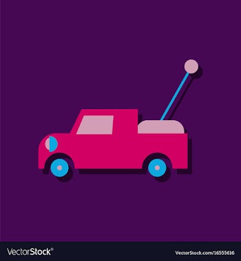 Flat icon design kids truck in sticker style vector image