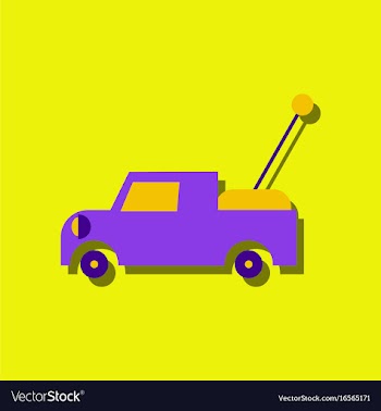 Flat icon design kids truck in sticker style vector image