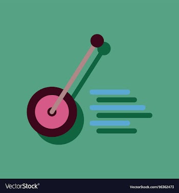 Flat icon design kids wheel and stick in sticker vector image