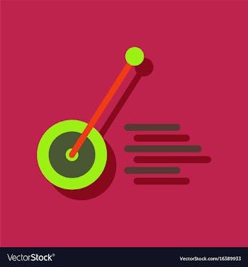 Flat icon design kids wheel and stick in sticker vector image