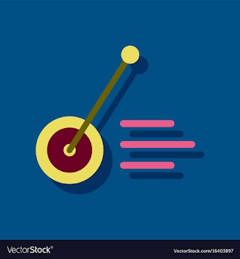 Flat icon design kids wheel and stick in sticker vector image
