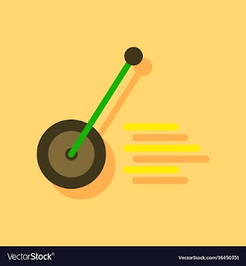 Flat icon design kids wheel and stick in sticker vector image