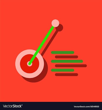 Flat icon design kids wheel and stick in sticker vector image