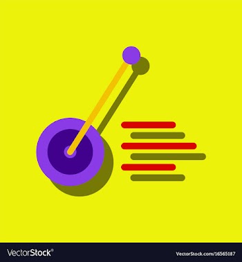 Flat icon design kids wheel and stick in sticker vector image