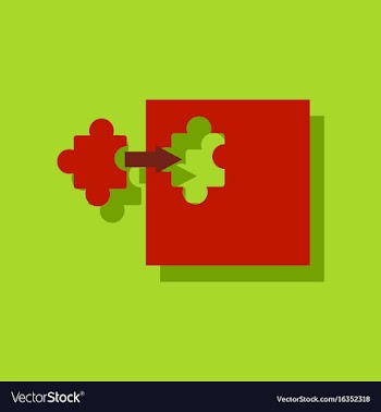 Flat icon design last piece puzzle in sticker vector image