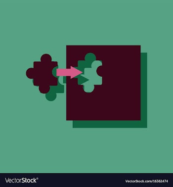 Flat icon design last piece puzzle in sticker vector image