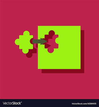 Flat icon design last piece puzzle in sticker vector image