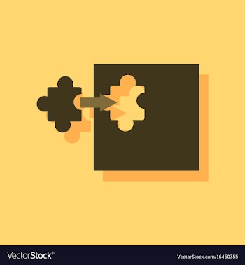 Flat icon design last piece puzzle in sticker vector image