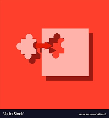 Flat icon design last piece puzzle in sticker vector image