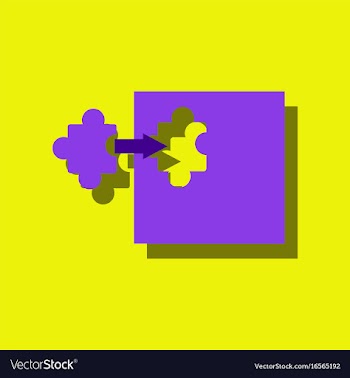 Flat icon design last piece puzzle in sticker vector image
