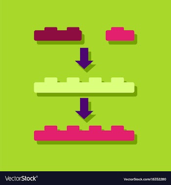 Flat icon design lego constructor in sticker style vector image