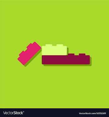 Flat icon design lego constructor in sticker style vector image