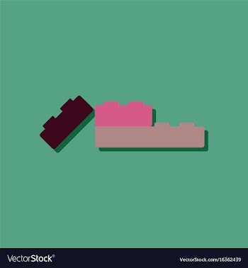 Flat icon design lego constructor in sticker style vector image