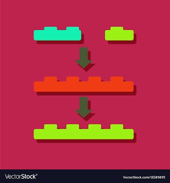 Flat icon design lego constructor in sticker style vector image