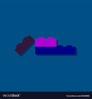 Flat icon design lego constructor in sticker style vector image