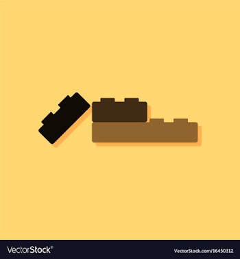 Flat icon design lego constructor in sticker style vector image